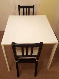 Ikea Melltorp White Table With 2 Chairs Stefan Brown Black Chairs Pad Justina Dining Table Chairs White Table Black Chair