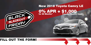 0% apr car finance is generally only available for new cars. Black Friday Blackout Special Event Toyota Of Southern Maryland