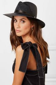 Rag & bone zoe wool fedora. Blue Zoe Leather Trimmed Straw Fedora Rag Bone Zoe Leather Hats For Short Hair Ulla Johnson Dress