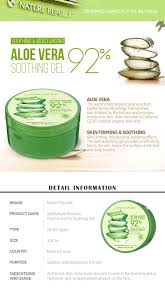 The fresh aloe vera ingredient absorbs quickly into the skin without leaving any sticky residue behind. Althea Says Made From 92 Aloe Vera Gel Nature Republic Aloe Vera Soothing Gel Is Enriched With Vitam Aloe Vera Skin Care Nature Republic Aloe Vera Skin Care