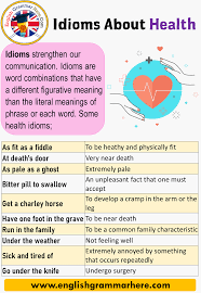 Definition of health noun in oxford advanced american dictionary. Idioms About Health List Of Health Idioms English Grammar Here