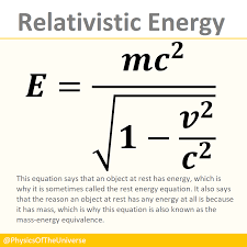 Relativistic Energy Equation Physics Energy Equation