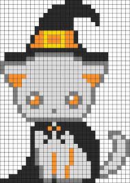 Spooky Kitten Witch Perler Bead Pattern Bead Sprite Easy Pixel Art Pixel Art Pixel Art Templates