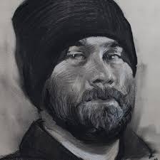 One-hour charcoal self-portrait, one of my favorite exercises