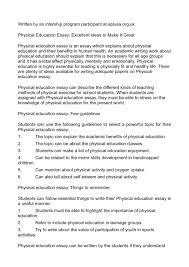 So it's more important to address this major issue and to get people fit and active. Calameo Physical Education Essay Excellent Ideas To Make It Great