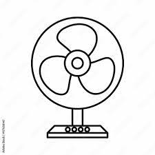 Electric table fan icon in outline style isolated on white background Stock  Vector | Adobe Stock