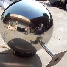 Recycled metal yard art is handmade in mexico. Various Colors High Polished Metal Art Balls For Sale