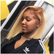 Black And Blonde Blunt Cut Bob 4 613 Blonde Bob Frontal Wig Virgin Human Hair Summer Best Choice Right Tag Ur Bestie To Rock With U Together Wig Hairstyles Hair Hair Beauty