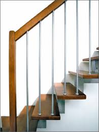 The wood inox 90° curved handrail transition is a modern touch to a handrail project. Metal Railing Easy Easy Inox Tecnoscale Wooden With Bars Indoor