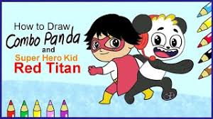Combo panda let s play pizza place coloring page ryan toysreview wa superhero coloring pages superhero coloring panda coloring pages. How To Draw Super Hero Kid Ryan Red Titan And Combo Panda Cute766