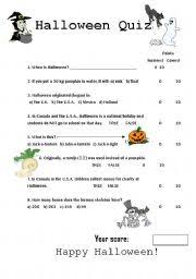 Displaying 22 questions associated with risk. Halloween Quiz Esl Worksheet By Pennybarker