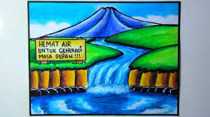 Mematikan lampu atau alat elektronik yang tidak dipakai. Menggambar Poster Tema Hemat Air Poster Hemat Energi Air Youtube