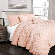 This solid pintuck comforter set is a great way to update your child's bedroom. Full Queen 5pc Ravello Pintuck Comforter Set Blush Lush Decor Target
