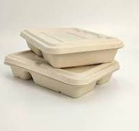 Middle Size 4 Compartment Sugarcane Bagasse Pulp Disposable Lunch Box  Biodegradable Food Container Tableware OEM Manufacturer