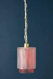 Free shipping on orders over $75. Geraldine Pink Textured Glass Brass Pendant