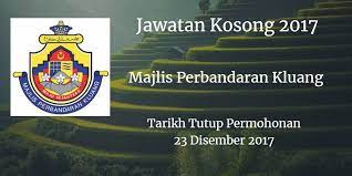 Majlis perbandaran kluang or the kluang municipal council is the local authority responsible for the administration, sustainable planning and development as well as the kluang municipal's beauty. Majlis Perbandaran Kluang Jawatan Kosong Mpkluang 23 Disember 2017 Chevrolet Logo Vehicle Logos Porsche Logo
