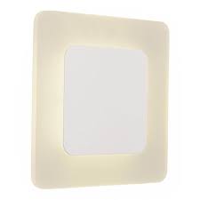 Mencino 9 high satin nickel and clear glass wall sconce. Design Living White Frame Led Box Wall Sconce Mv18 Rona