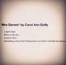 Mrs Darwin By Carol Ann Duffy Poetry Inspiration Poetry Words Carol Ann Duffy
