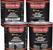Custom Shop - White Epoxy Primer/Sealer 2.1 VOC (Gallon Kit) Anti-Corrosive  DTM High-Performance Sealer for Automotive and Industrial Use Kit = 2 Qt.  ...