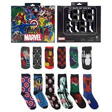 12 Days Of Socks Gift Box Marvel Crew Socks Mens Sock Gifts Crew Socks Mens Socks