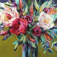 Paintings like glass with roses and vase with carnations show flowers set against a dark background, only the flowers with any sense of the next year saw vincent painting much brighter paintings. Flowers In A Vase Paintings For Sale Saatchi Art