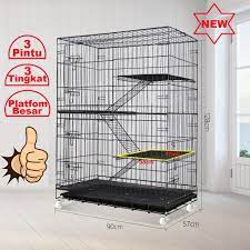 Nama kucing besar tidak menunjuk pada ras atau jenis kucing tertentu. Buy Sangkar Kucing Besar 3 Tingkat Cat Cage 3 Level 90x57x128cm Seetracker Malaysia