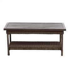 Hampton bay beacon park gray wicker outdoor patio coffee table. Hampton Bay Beacon Park Grey Wicker Outdoor Patio Coffee Table Barkeaterlake Com