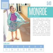 check out this sizing chart for the lularoe monroe kids