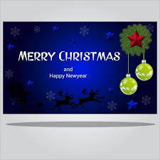 Blue Background Merry Christmas And Happy New Year Vector And Png