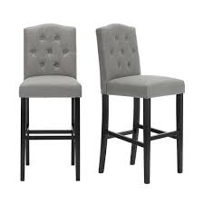 Shop for 24 swivel bar stools with back at bed bath & beyond. Stylewell Beckridge Ebony Wood Upholstered Bar Stool With Back And Charcoal Seat Set Of 2 18 11 In W X 46 06 In H Lunon Hb Ec The Home Depot
