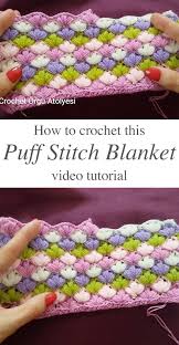Puff Stitch Crochet Blanket Crochet Knit By Beja Free Patterns Videos How To Puff Stitch Crochet Crochet Stitches Tutorial Puff Stitch
