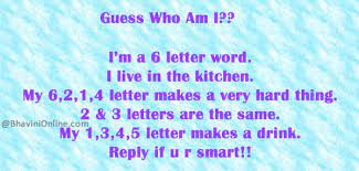 Crossword clues for 'picture puzzle'. Guess The Six Letter Word I Live In The Kitchen Bhavinionline Com
