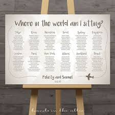 World Map Wedding Seating Chart Travel Theme City Destination Etsy Travel Theme Wedding Wedding Map Seating Chart Wedding