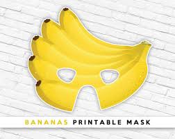 Bananas Printable Party Mask Tropical Fruit Mask Etsy Okul Okul Oncesi Fikirleri Meyve