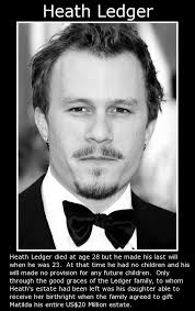 Heath Ledger Died When He Was Age 28 But He Made His Last Will When He