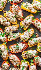 Sausage Stuffed Mini Sweet Peppers Appetizer Recipe These Stuffed Mini Sweet Peppers Are The Perfe Sweet Pepper Recipes Stuffed Peppers Stuffed Sweet Peppers