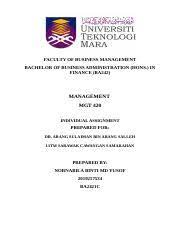 Vector logo are important design elements frequently used by designers everyday. Individual Assignment Docx Faculty Of Business Management Bachelor Of Business Administration Hons In Finance Ba242 Management Mgt 420 Individual Course Hero