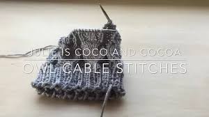 knitting how to owl cable stitches