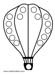 Jeu Sur Le Denombrement Montgolfiere Dessin Modele Peinture Gommette