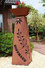 Rost Saule Schale Konisch Eigener Name Garten Rostsaulen Blumensaule Deko Rostsaule Dekoration Fur Garten Terasse Balkon Edelrost Saule Edelrost Deko