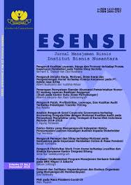 Data dalam penelitian ini merupakan data simulasi. Archives Esensi Jurnal Manajemen Bisnis