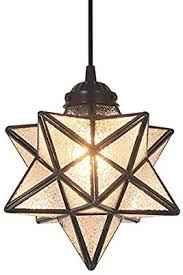 Funme Copper Moravian Star Pendant Light With Textured Glass Ceiling Hanging Chandelier Shade F In 2020 Star Lights On Ceiling Star Pendant Lighting Hanging Chandelier