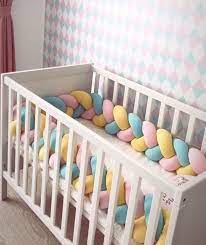 Nobodinoz beşik kenar koruyucu, pembe & beyaz noktacıklar. Bebek Odasi Kenar Koruyucu Orgu Korumalik 3 Lu Hediyelik