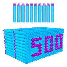 Design features with on board bullet storage and an easy to pull trigger, this small gun is easy to handle and it doesn't require batteries to work. Amosting Refill Darts 500pcs Bulk Bullets Ammo Pack For Nerf Fortnite N Strike Elite Strike Series Guns Blue Amazon Com Au Toys Games