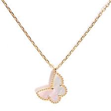 Van Cleef Arpels 18k Yellow Gold Mother Of Pearl Sweet Alhambra Butterfly Pendant Necklace Fashionphile Butterfly Pendant Necklace Butterfly Pendant 18 Karat Gold Chain