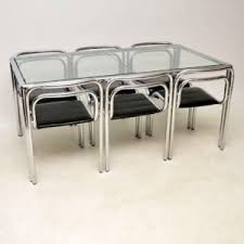 vintage chrome dining table & chairs