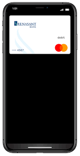 Open the app, select your card, menu, mobile wallet. Apple Pay Renasant Bank Digital Banking