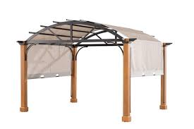 10 Ft X 12 Ft Longford Wood Outdoor Patio Pergola With Sling Canopy In 2020 Wood Patio Patio Pergola