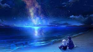Share the best gifs now >>>. Anime Couple Beach Night Night Sky Stars Night Skies