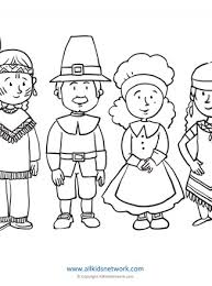 Coloring page to print or download and color for your kids. Pilgrims And Indians Coloring Page All Kids Network